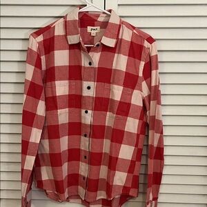Pact Mila Women’s Flannel Shirt in Red Gingham Medium